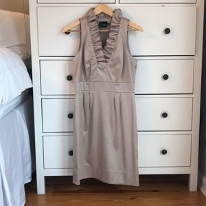 Just Taylor Champagne Ruffle Dress